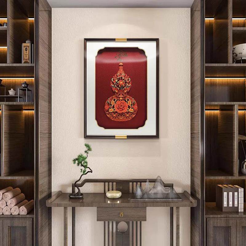 福禄吉祥玄关装饰NMW画新式入户道走廊尽头壁画寓意楼梯口过中挂