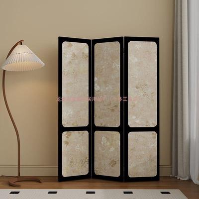 玄法式中古花屏风隔断客厅客厅餐厅沙KTN发卉景关移动折叠遮背挡