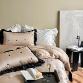 繁星里 小滑姐姐～60兰精天ali 4235丝复古刺绣边四件套夏裸睡丝