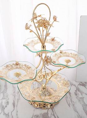 2020层新款轻奢风创意家用客厅酒茶几OBX水晶店果盘多欧果式水盘