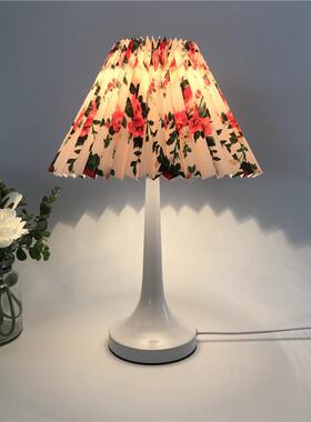 体积vi印花百褶折ntage中古印花褶台灯灯百罩KD省可叠装饰灯