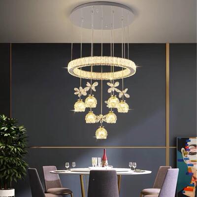 水吊灯现晶代简约厅灯家用可调节饭吊厅灯75231LED护眼餐餐灯
