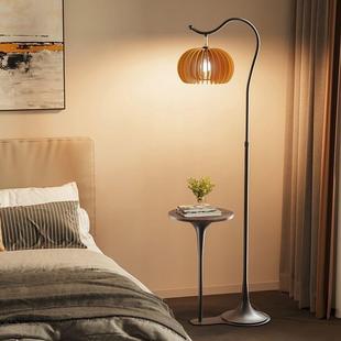 中落FLA地灯客厅实木法式复氛围灯置物架沙古发旁卧室床头一古体