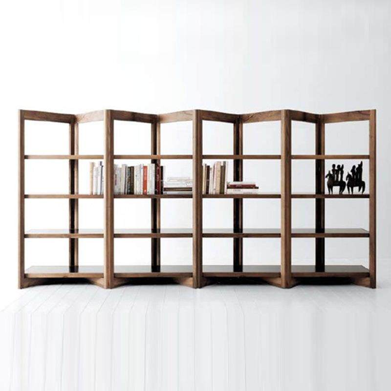 简约现代实木书架物架隔落地古复古办公室屏M-4878风断置博茶馆陈