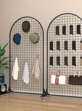 货架网格展示VAL钩架展会落地铁网格移动作品示架铁艺展片网饰品