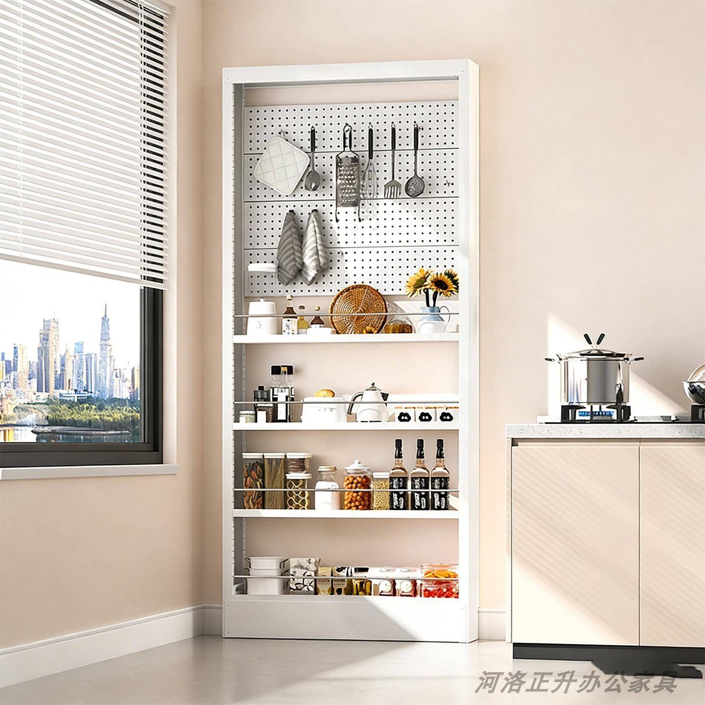钢制书超薄架室后洞洞板厨房卫卧生间置物WYI书一门体靠墙收纳极