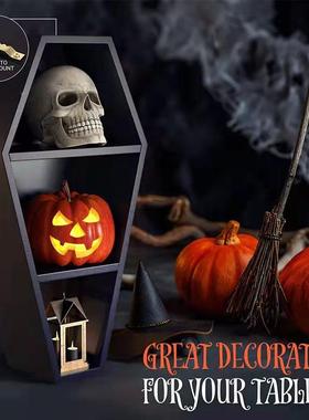 饰木制哥特风墙上收置物a5446物架万圣节装饰储架节日南瓜灯装纳