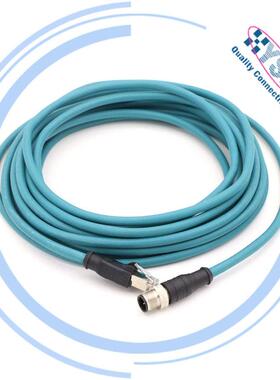 V4JPJ430-WE5MM21转RJ5水晶8芯防水接头以太网工业网线信号连接头