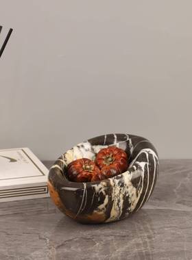 欧式轻奢极简大石鸟窝样鸟巢纳碟1125摆件客厅理餐厅板收房家居装