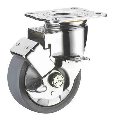 SUPO向4寸C05S-01A带双荣刹车工业万向灰色PP5脚轮C0S-01A-100-11