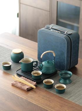 旅功夫陶瓷茶户外旅游包露营喝茶装具备便携式套装F977SSTH泡茶小