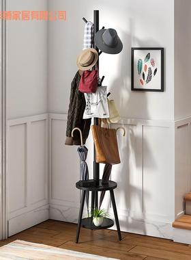 衣架落地式厅30241收纳家带门口伞架储用物客盘衣帽架