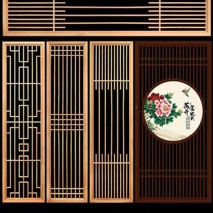 东新新款中985式实木古风屏风镂阳空隔断花格玄栅栏仿古窗格关中