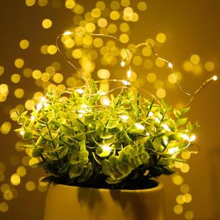 节WJN日布置LED彩灯闪灯带1V2插电款 铜线串户灯外间防水阳台挂房