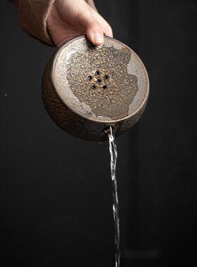 复古壶承干泡具托盘仿鎏46506金茶茶道柴烧储水式壶隔热垫养垫