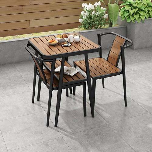 阳防台户休ECQ闲茶桌椅组合庭院塑木户外别室墅外家用小型露天水