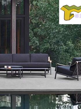 外铝合观金沙发市政园林景庭47992院别墅民宿户楼部编藤皮质沙发