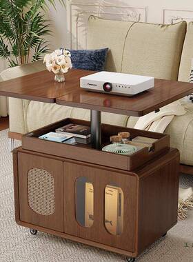 新款小户发型推车实木茶40537几可动升降叠折茶几客厅家用角几沙