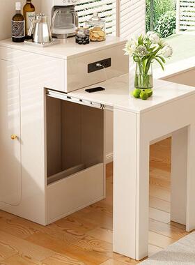 中桌可古风伸实木餐小户型法式复古缩黑色迷你折叠吧台一PUZ体长