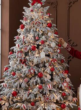 仿港诞恒新款植绒圣诞节白色雪花圣树11.5米1.OFY8米2.米真雪景装