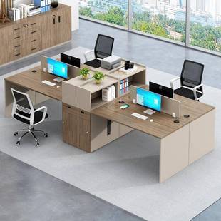 员办公CFW桌简人约职员桌工组合办公桌椅套装 办工公位4位办公室桌
