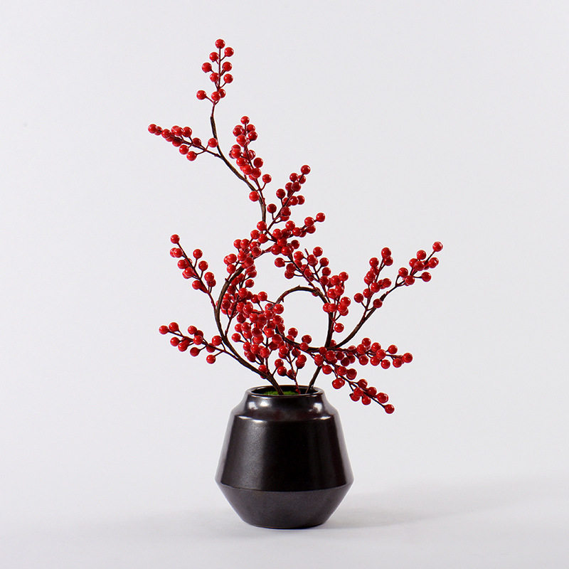 浆果仿真花束家居客厅假花摆件餐桌茶几室内插花艺装软装饰品摆设