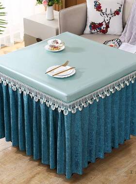 防水油桌F98S79SS罩方桌防桌布方烤桌罩正形防尘皮罩垂纱火电炉罩