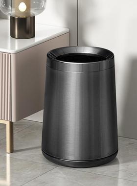 高档不锈钢垃圾桶厅锥家TUU用客商用酒店场卫生间创意形商黑色轻