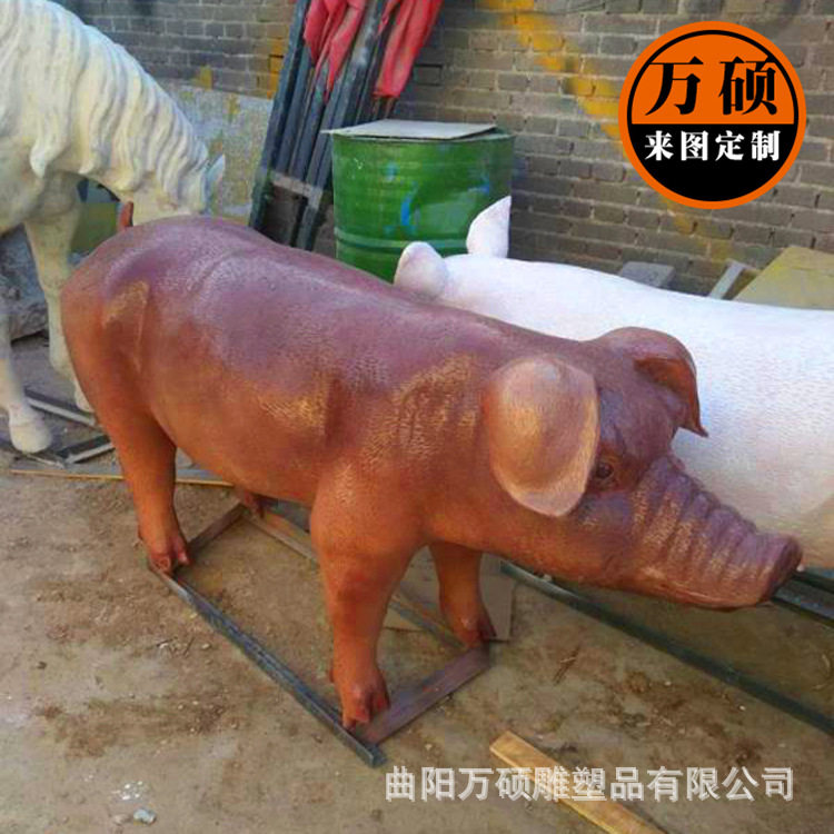 玻璃钢猪雕塑 玻璃钢动物卡通雕塑 动物雕塑制作仿铜雕塑