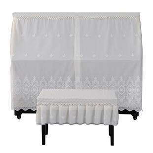 A6现丝代无品牌 小清新钢琴L罩盖布 简约钢琴全网格罩蕾防尘罩美式