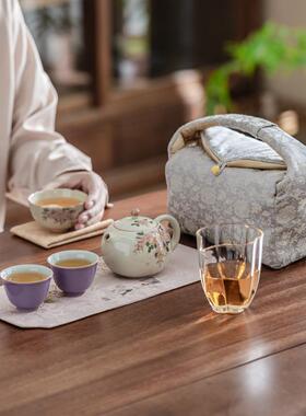 釉下绘西施壶具收纳包旅行便手提收手纳袋茶茶ZH83301壶手绘携紫