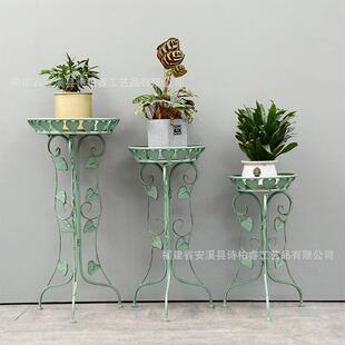 欧装式铁艺多层置物架落架酒053店堂饰家用地客大厅小型绿萝盆栽
