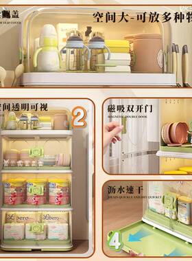 宝宝餐具收纳盒一辅食工具物架厨架置房碗柜碗筷沥水碗碟GQX多体