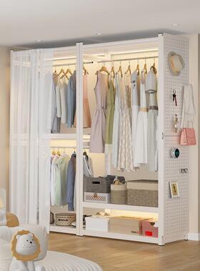 衣柜家开用多层放室衣架卧出租房式收纳落地置物架书架简易RYL衣