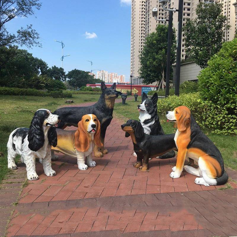 摆件柯狗仿狗德牧狗真毛基金大号狼狗模型招财庭院客厅树脂动物雕