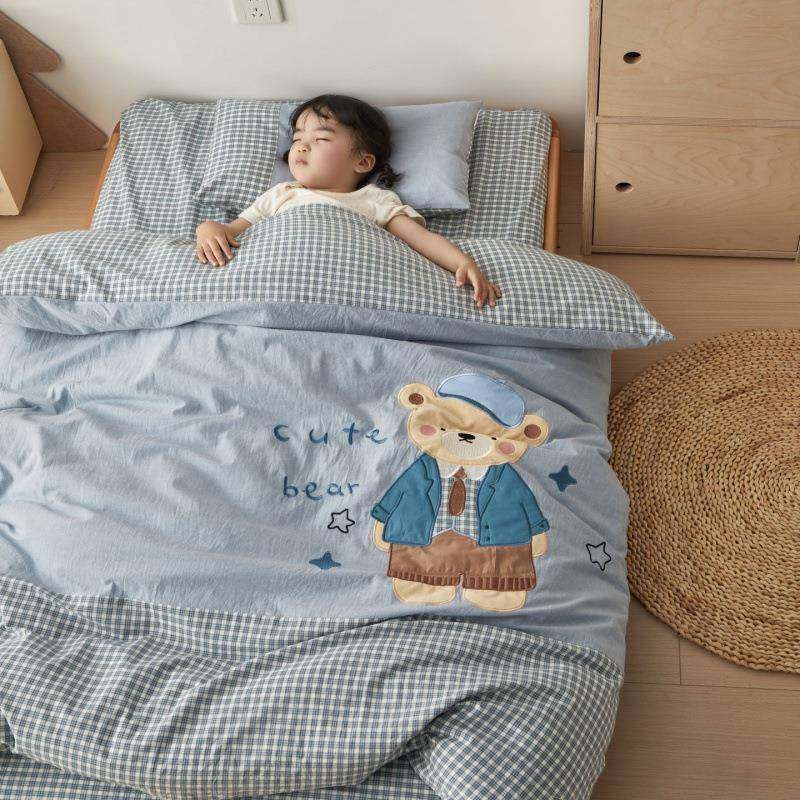 新款A幼儿园类纯水洗被套三件套床上用品卡通棉儿童六件棉套HMZM,婴童用品,婴童床品套件,淘宝优惠券,粉丝福利购,淘宝优惠卷