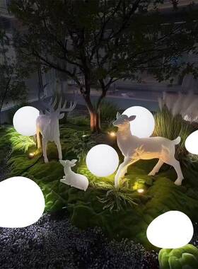 仿真鹅卵墅石灯26692太阳能庭光院灯接电款别院子地灯户外草坪发