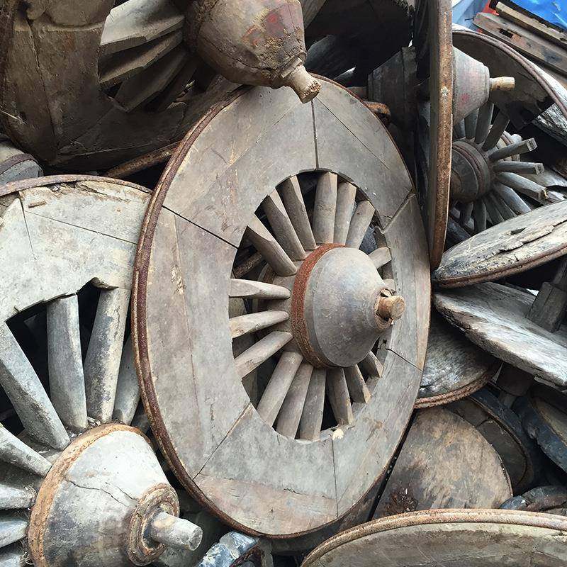 影视道具老木木车轮轱辘实木中CL5式复古老马壁车轮饰品相完轮整