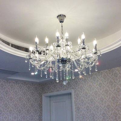 欧式吊灯客厅代灯灯具约现简蜡烛水晶简欧奢华大气婚礼卧室AE33餐