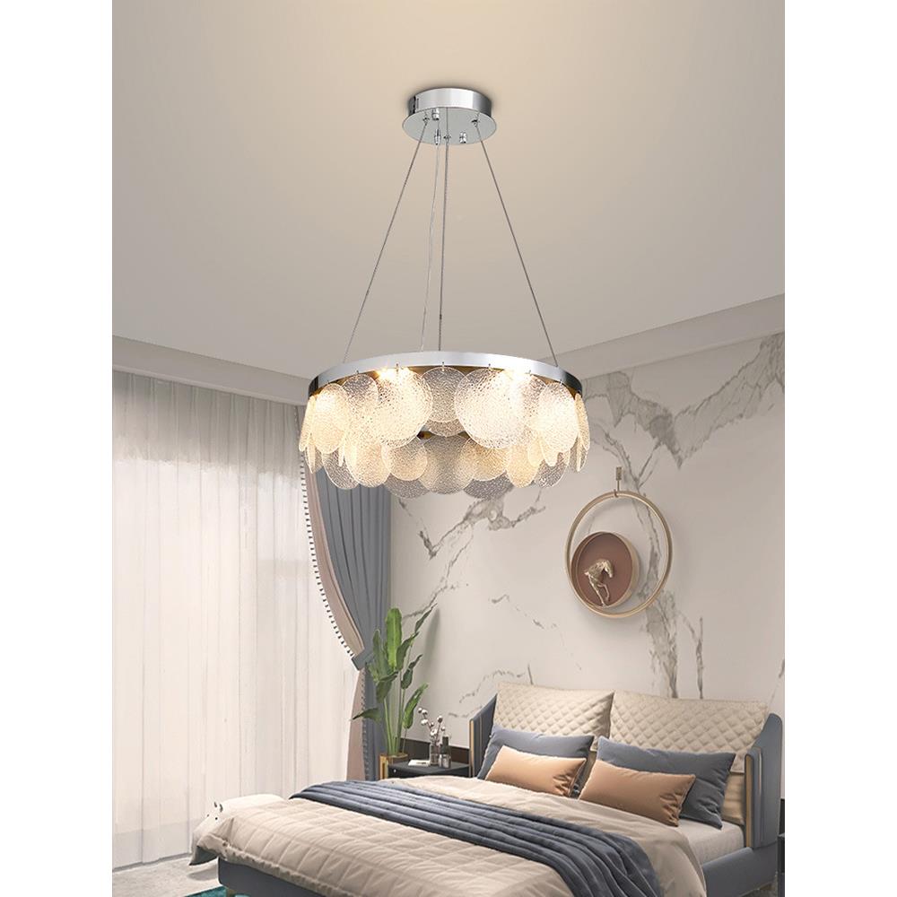 新款简约轻奢玻璃吊灯卧大5981室主卧房儿童房灯客厅书E厅高档LD