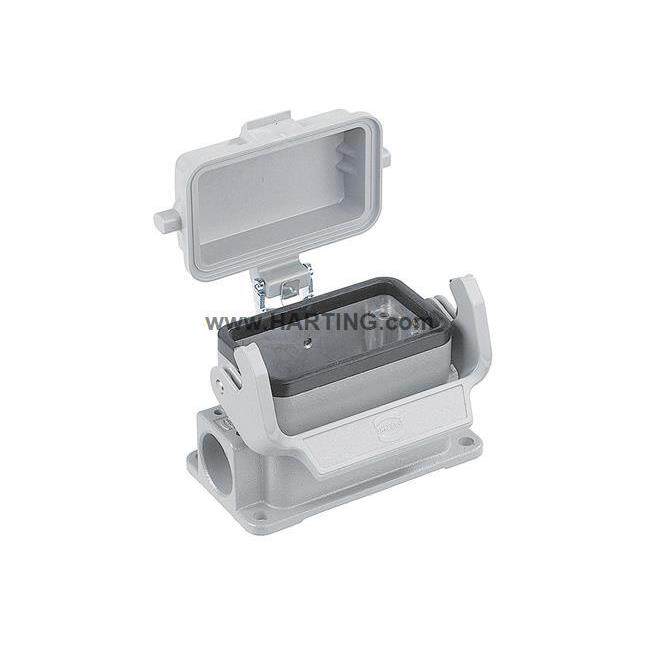 HARTNG浩亭09867030I0100298Han1封底底座边出线2B*Pg29带盖