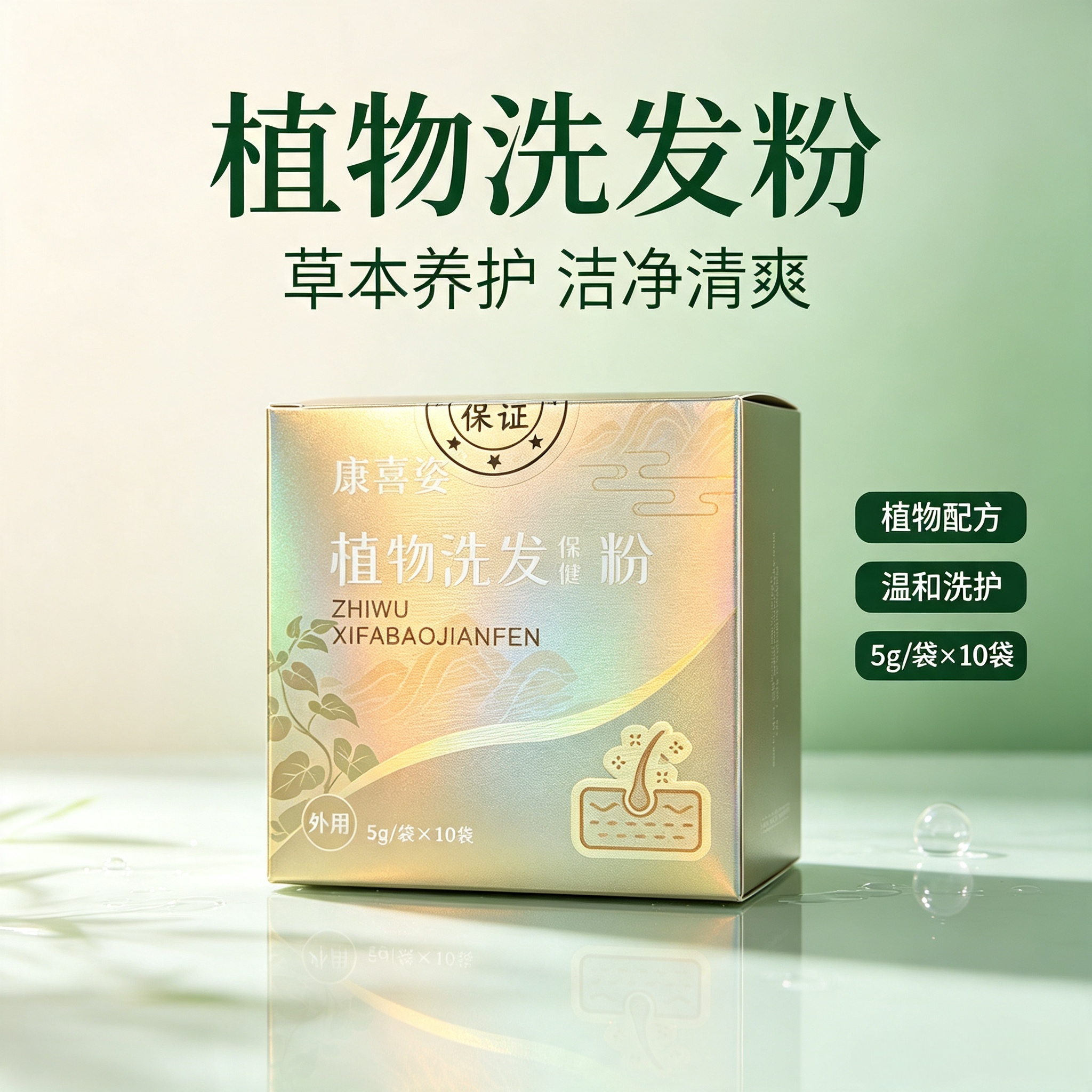 康喜姿洗头粉草本萃取控油滋养发根何首乌侧柏叶养发护发减少掉发