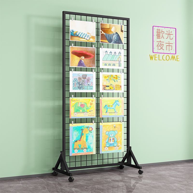 铁丝网网格展示架挂钩画展画室