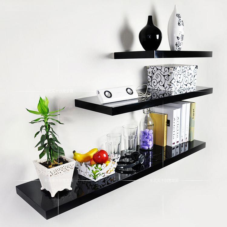 J加宽款纯实木烤漆隔板墙搁板物架上客厅一25厚一字置字0隔板隔板