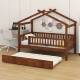 人实儿木BF202506童床树屋床男孩女床孩公主床小带拖床护栏家用宝
