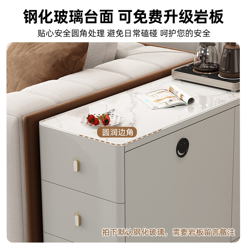 沙发边几边柜侧边收纳柜家用移动茶桌边柜客厅简约现代茶几储物柜