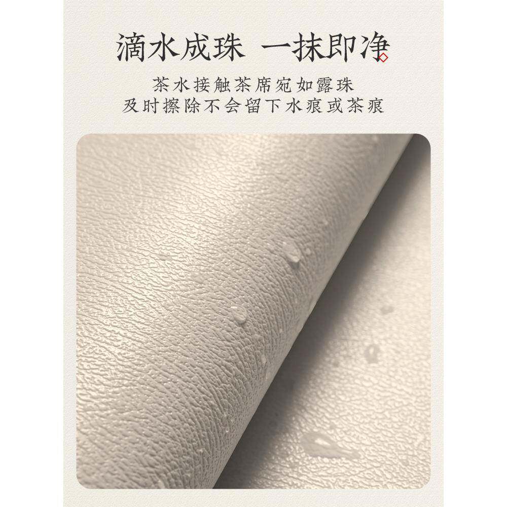 台新FIW式中山水墨画棉麻防水茶席茶桌垫布布防水桌茶布艺长条茶