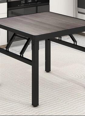 M方形可折叠餐桌房四方简小正桌子厨家用饭桌易折叠桌出租JDJ屋用