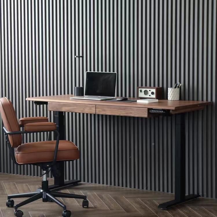 实木升纯降桌面儿童ULW学习书桌面面成人多功办公能桌电脑桌工作