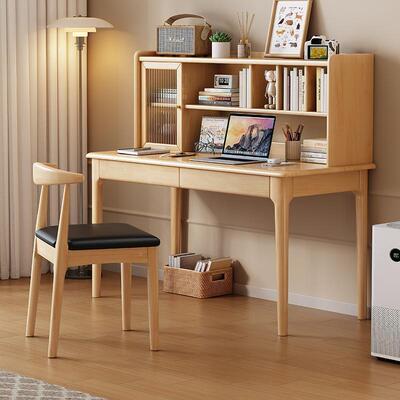 房家间CNA实室木书桌桌书架一体简约用学生写字卧办公现代电脑桌